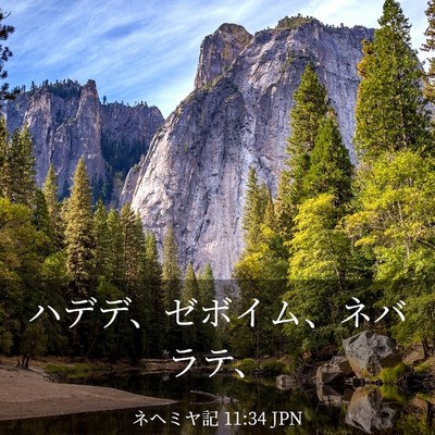 Picture 03 - ネヘミヤ記 11:34 JPN - ハデデ、ゼボイム、ネバラテ、 - Bible Verse Picture