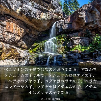 Picture 03 - ネヘミヤ記 11:7 JPN - ベニヤミンの子孫では次のとおりで - Bible Verse Picture