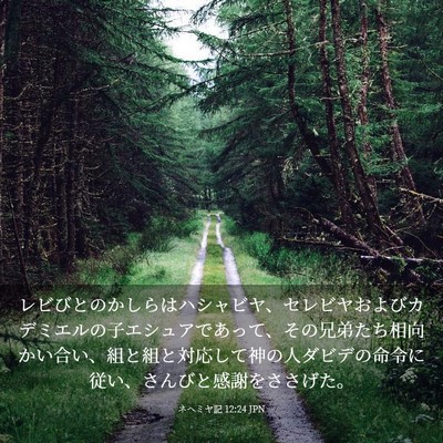Picture 03 - ネヘミヤ記 12:24 JPN - レビびとのかしらはハシャビヤ、セ - Bible Verse Picture