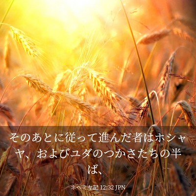 Picture 03 - ネヘミヤ記 12:32 JPN - そのあとに従って進んだ者はホシャ - Bible Verse Picture