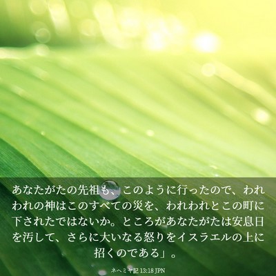 Picture 03 - ネヘミヤ記 13:18 JPN - あなたがたの先祖も、このように行 - Bible Verse Picture