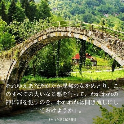 Picture 03 - ネヘミヤ記 13:27 JPN - それゆえあなたがたが異邦の女をめ - Bible Verse Picture