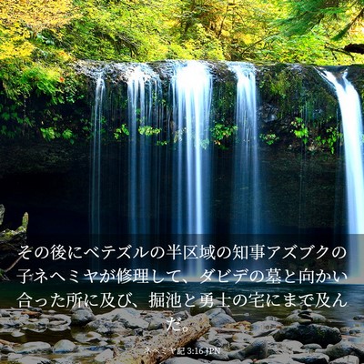 Picture 03 - ネヘミヤ記 3:16 JPN - その後にベテズルの半区域の知事ア - Bible Verse Picture