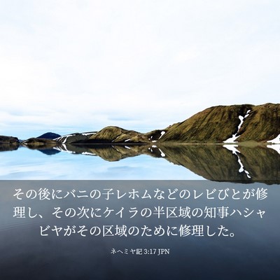 Picture 03 - ネヘミヤ記 3:17 JPN - その後にバニの子レホムなどのレビ - Bible Verse Picture