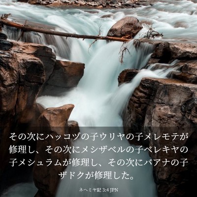 Picture 03 - ネヘミヤ記 3:4 JPN - その次にハッコヅの子ウリヤの子メ - Bible Verse Picture