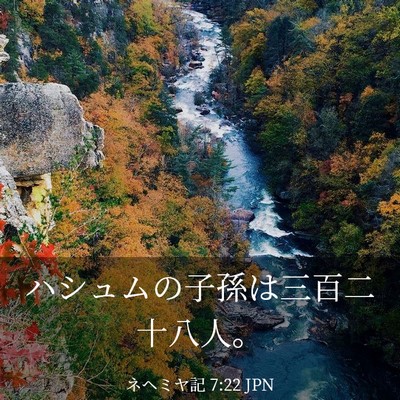 Picture 03 - ネヘミヤ記 7:22 JPN - ハシュムの子孫は三百二十八人。 - Bible Verse Picture