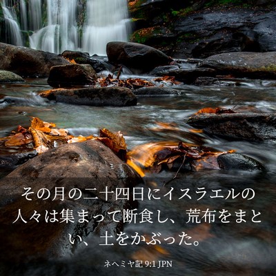 Picture 03 - ネヘミヤ記 9:1 JPN - その月の二十四日にイスラエルの人 - Bible Verse Picture