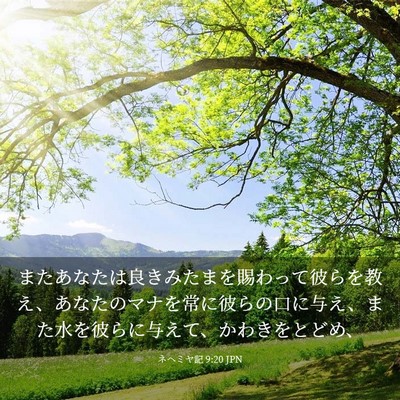 Picture 03 - ネヘミヤ記 9:20 JPN - またあなたは良きみたまを賜わって - Bible Verse Picture