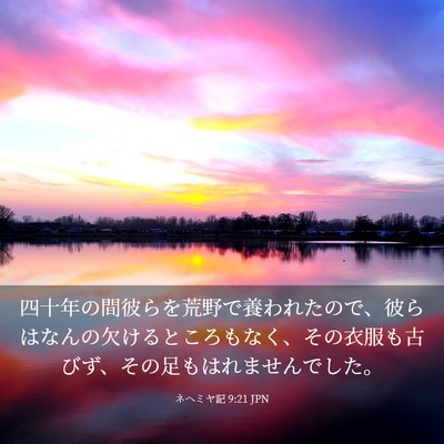 Picture 03 - ネヘミヤ記 9:21 JPN - 四十年の間彼らを荒野で養われたの - Bible Verse Picture