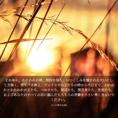 Picture 03 - ネヘミヤ記 9:32 JPN - それゆえ、われわれの神、契約を保 - Bible Verse Picture