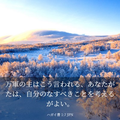 Picture 03 - ハガイ書 1:7 JPN - 万軍の主はこう言われる、あなたが - Bible Verse Picture