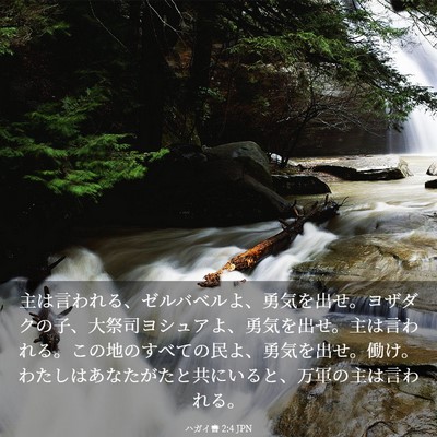 Picture 03 - ハガイ書 2:4 JPN - 主は言われる、ゼルバベルよ、勇気 - Bible Verse Picture