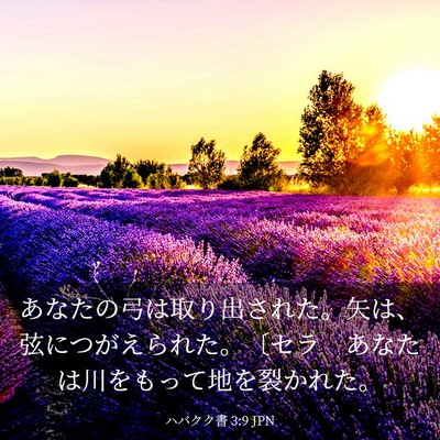 Picture 03 - ハバクク書 3:9 JPN - あなたの弓は取り出された。矢は、 - Bible Verse Picture
