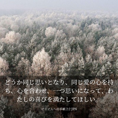 Picture 03 - ピリピ人への手紙 2:2 JPN - どうか同じ思いとなり、同じ愛の心 - Bible Verse Picture