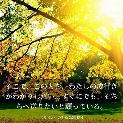 Picture 03 - ピリピ人への手紙 2:23 JPN - そこで、この人を、わたしの成行き - Bible Verse Picture
