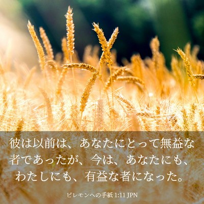 Picture 03 - ピレモンヘの手紙 1:11 JPN - 彼は以前は、あなたにとって無益な - Bible Verse Picture