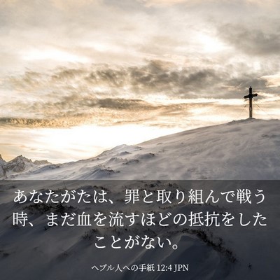 Picture 03 - ヘブル人への手紙 12:4 JPN - あなたがたは、罪と取り組んで戦う - Bible Verse Picture
