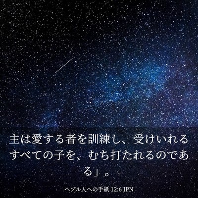 Picture 03 - ヘブル人への手紙 12:6 JPN - 主は愛する者を訓練し、受けいれる - Bible Verse Picture
