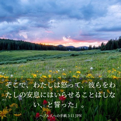 Picture 03 - ヘブル人への手紙 3:11 JPN - そこで、わたしは怒って、彼らをわ - Bible Verse Picture