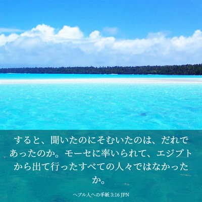 Picture 03 - ヘブル人への手紙 3:16 JPN - すると、聞いたのにそむいたのは、 - Bible Verse Picture
