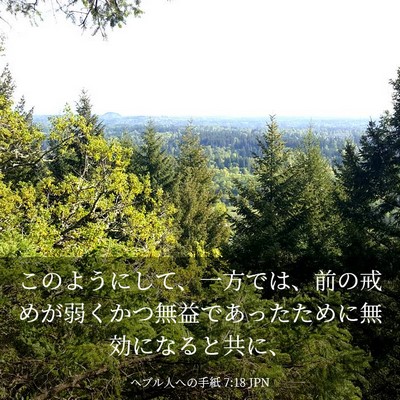 Picture 03 - ヘブル人への手紙 7:18 JPN - このようにして、一方では、前の戒 - Bible Verse Picture