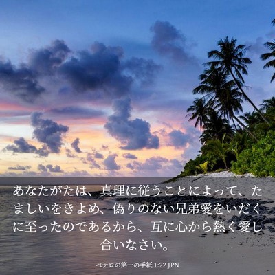 Picture 03 - ペテロの第一の手紙 1:22 JPN - あなたがたは、真理に従うことによ - Bible Verse Picture
