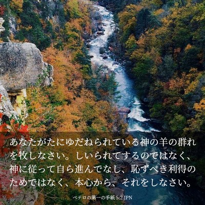 Picture 03 - ペテロの第一の手紙 5:2 JPN - あなたがたにゆだねられている神の - Bible Verse Picture
