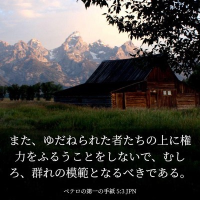 Picture 03 - ペテロの第一の手紙 5:3 JPN - また、ゆだねられた者たちの上に権 - Bible Verse Picture