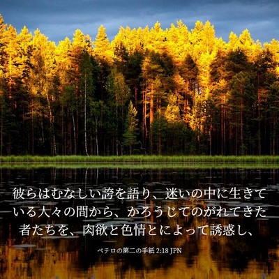 Picture 03 - ペテロの第二の手紙 2:18 JPN - 彼らはむなしい誇を語り、迷いの中 - Bible Verse Picture