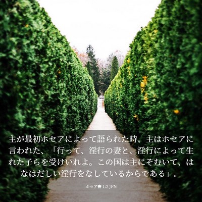 Picture 03 - ホセア書 1:2 JPN - 主が最初ホセアによって語られた時 - Bible Verse Picture