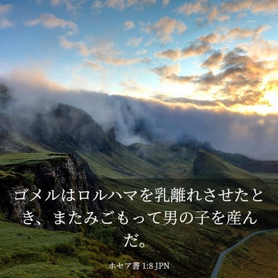 Picture 03 - ホセア書 1:8 JPN - ゴメルはロルハマを乳離れさせたと - Bible Verse Picture