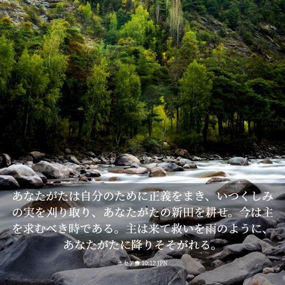 Picture 03 - ホセア書 10:12 JPN - あなたがたは自分のために正義をま - Bible Verse Picture
