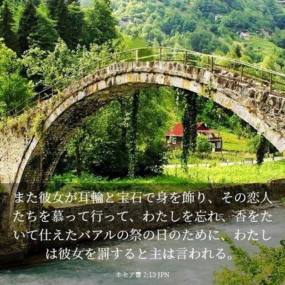 Picture 03 - ホセア書 2:13 JPN - また彼女が耳輪と宝石で身を飾り、 - Bible Verse Picture
