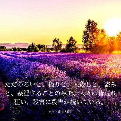 Picture 03 - ホセア書 4:2 JPN - ただのろいと、偽りと、人殺しと、 - Bible Verse Picture