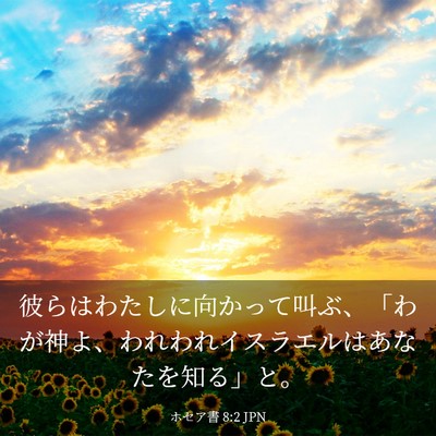 Picture 03 - ホセア書 8:2 JPN - 彼らはわたしに向かって叫ぶ、「わ - Bible Verse Picture