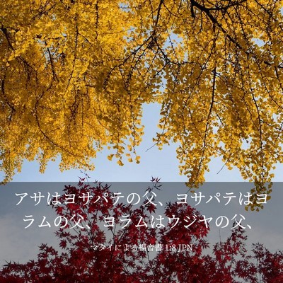 Picture 03 - マタイによる福音書 1:8 JPN - アサはヨサパテの父、ヨサパテはヨ - Bible Verse Picture