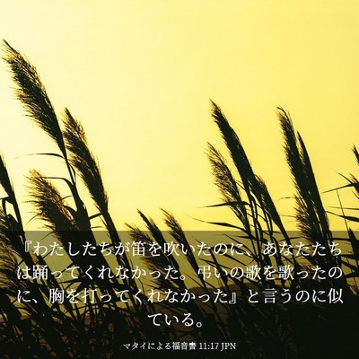 Picture 03 - マタイによる福音書 11:17 JPN - 『わたしたちが笛を吹いたのに、あ - Bible Verse Picture