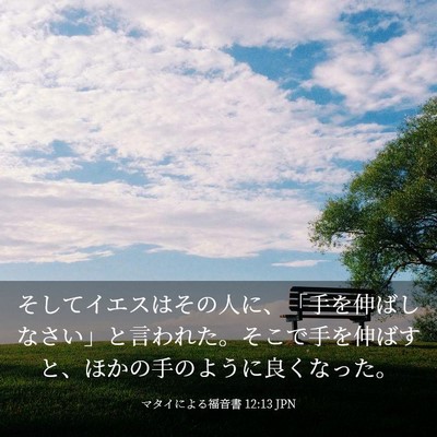 Picture 03 - マタイによる福音書 12:13 JPN - そしてイエスはその人に、「手を伸 - Bible Verse Picture