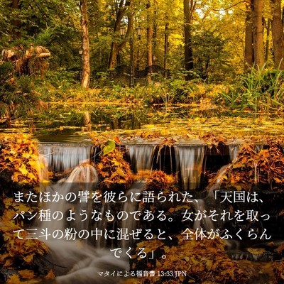 Picture 03 - マタイによる福音書 13:33 JPN - またほかの譬を彼らに語られた、「 - Bible Verse Picture