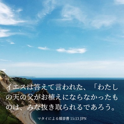 Picture 03 - マタイによる福音書 15:13 JPN - イエスは答えて言われた、「わたし - Bible Verse Picture
