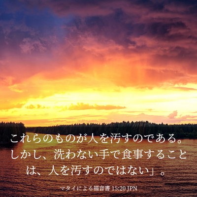 Picture 03 - マタイによる福音書 15:20 JPN - これらのものが人を汚すのである。 - Bible Verse Picture