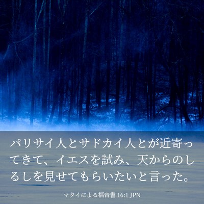 Picture 03 - マタイによる福音書 16:1 JPN - パリサイ人とサドカイ人とが近寄っ - Bible Verse Picture
