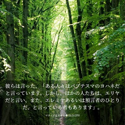 Picture 03 - マタイによる福音書 16:14 JPN - 彼らは言った、「ある人々はバプテ - Bible Verse Picture
