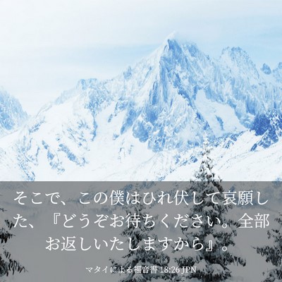 Picture 03 - マタイによる福音書 18:26 JPN - そこで、この僕はひれ伏して哀願し - Bible Verse Picture