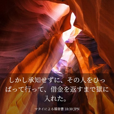 Picture 03 - マタイによる福音書 18:30 JPN - しかし承知せずに、その人をひっぱ - Bible Verse Picture