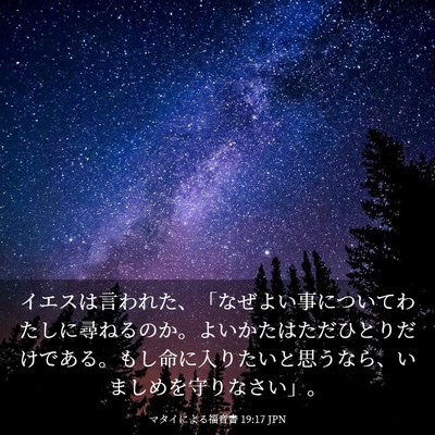 Picture 03 - マタイによる福音書 19:17 JPN - イエスは言われた、「なぜよい事に - Bible Verse Picture