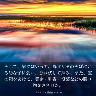 Picture 03 - マタイによる福音書 2:11 JPN - そして、家にはいって、母マリヤの - Bible Verse Picture