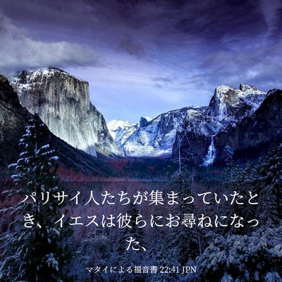 Picture 03 - マタイによる福音書 22:41 JPN - パリサイ人たちが集まっていたとき - Bible Verse Picture