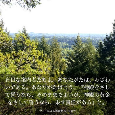 Picture 03 - マタイによる福音書 23:16 JPN - 盲目な案内者たちよ。あなたがたは - Bible Verse Picture