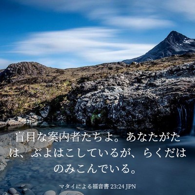 Picture 03 - マタイによる福音書 23:24 JPN - 盲目な案内者たちよ。あなたがたは - Bible Verse Picture